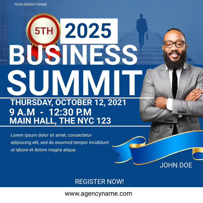 Blue Professional Business Conference Instagr Template | PosterMyWall