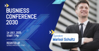 Blue Professional Business Conference Workshop Social Media Template Facebook Event Cover