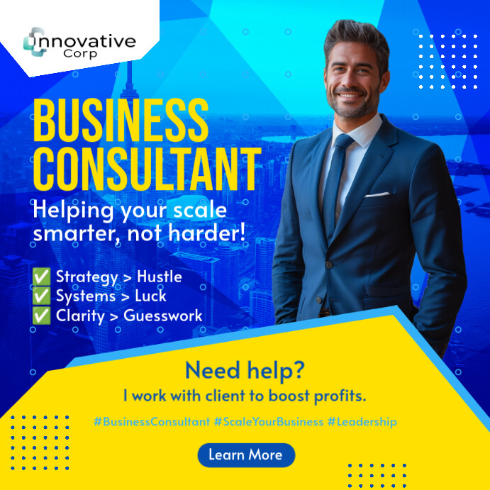 Blue Professional Business Instagram Post Template | PosterMyWall