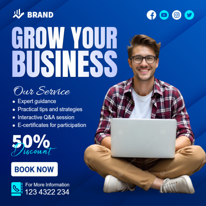 Copy of Blue Professional Business Instagram Post | PosterMyWall