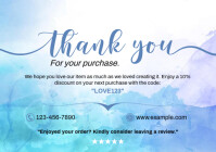 Blue Professional Business Thank You Card A2 template