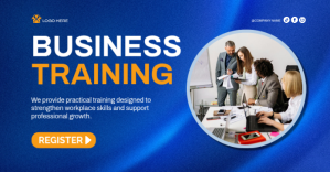Blue Professional Business Training Facebook Shared Image template