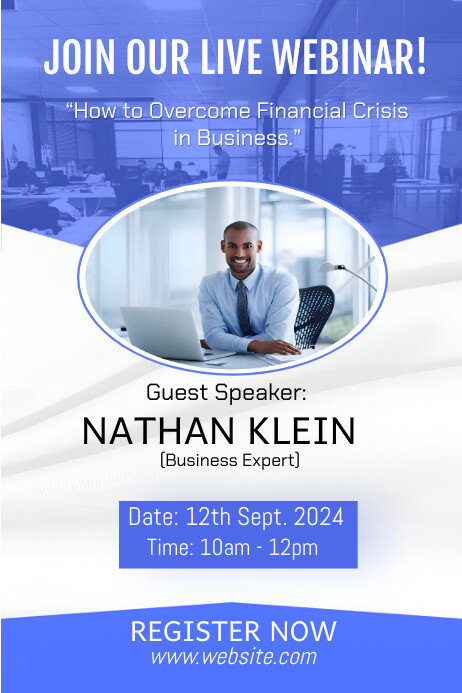 Copy of Blue Professional Business Webinar Poster | PosterMyWall