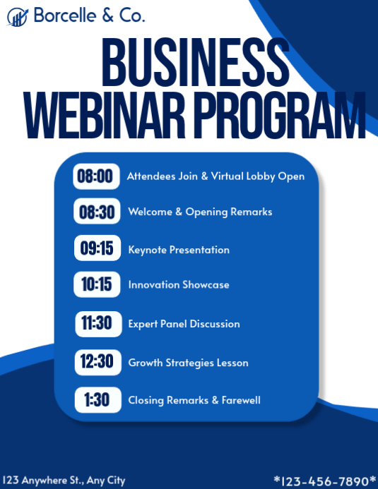 Plantilla de Business Webinar Program | PosterMyWall