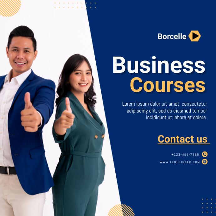 Blue Professional Bussiness Courses Instagram Template | PosterMyWall