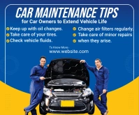 Blue Professional Car Maintenance Tips Medium Rectangle moyen template
