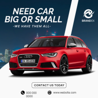 Blue Professional Car Rental Service Instagram Post template