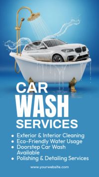 Blue Professional Car Wash Services Instagram Story template