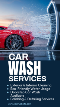 Blue Professional Car Wash Services Instagram Story template