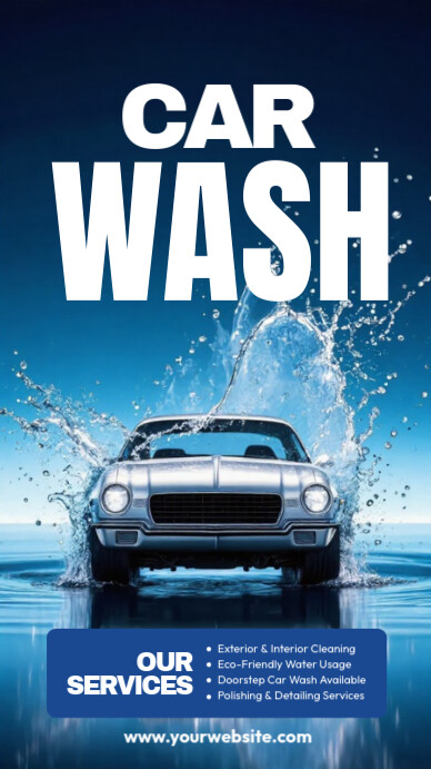 Blue Professional Car Wash Services Instagram Story Instagram-verhaal template