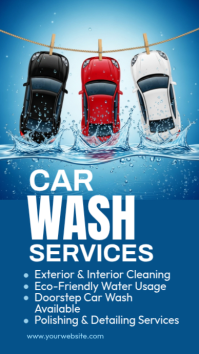 Blue Professional Car Wash Services Instagram Story template