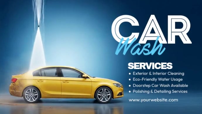Blue Professional Car Wash Services Twitter Post template