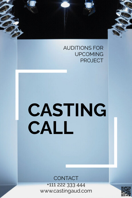 Blue Professional Casting Call Poster template