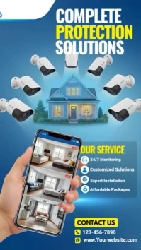 Blue Professional Cctv Solutions Ad Instagram Story Instagram-verhaal template