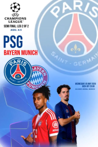 Blue Professional Champions League Semi-Final Poster Video Плакат template