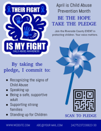 blue Professional Child Abuse Prevention month Flyer Pamflet (Letter AS) template