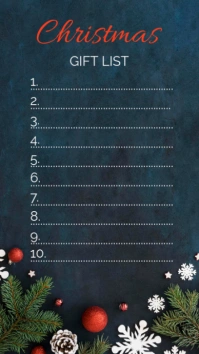 Blue Professional Christmas Gift List Template Instagram Story
