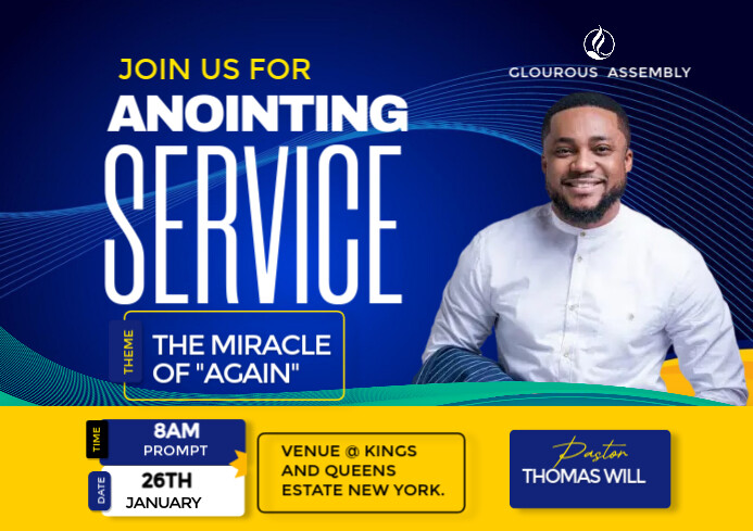 Blue Professional Church  A2 template