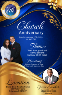 Blue Professional Church Anniversary Tabloid template