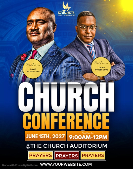Blue Professional Church Conference Poster/Wallboard Template ...