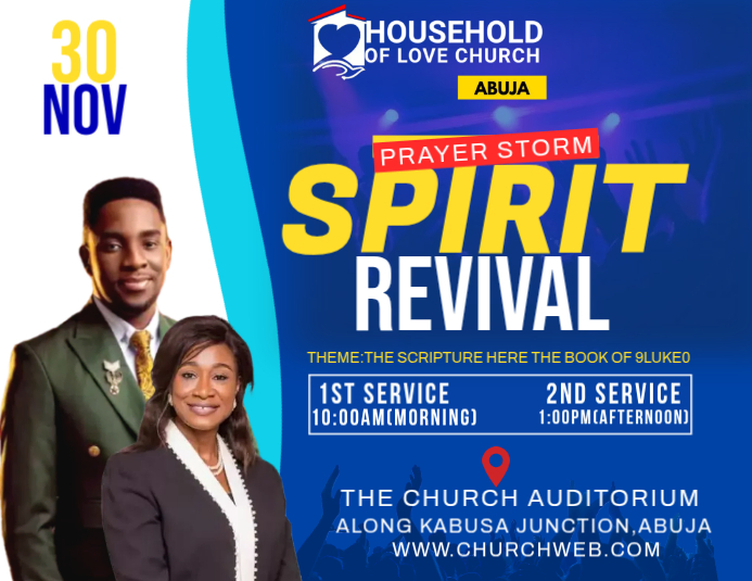 Real Event Flyer Examples Blue Church Event Flyers Template | PosterMyWall