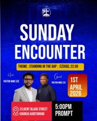Blue Church Event Instagram Portrait Template