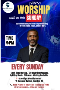 Blue Professional Church Flyer Design  Pinterest Graphic template