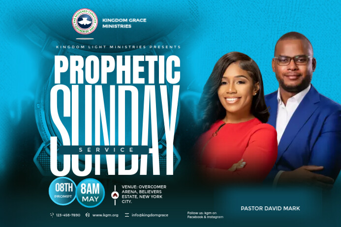 Blue Professional Church Flyers  Poster template
