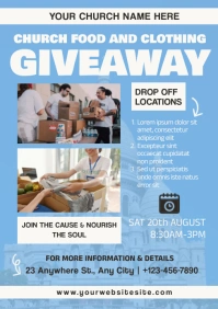 Blue Professional Church Giveaway A4 template