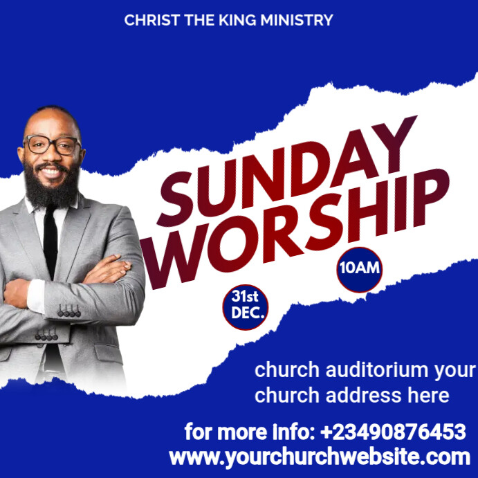 Blue Professional Church Instagram Post Template | PosterMyWall