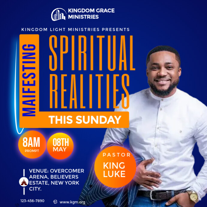 Blue Professional Church  Instagram Post template