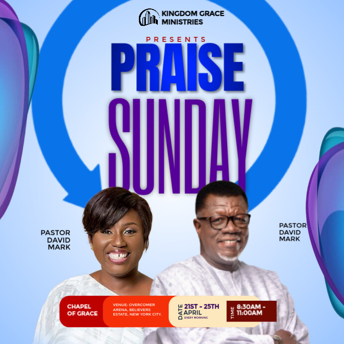 Blue Professional Church  Instagram Post template