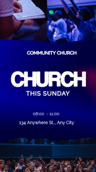 Blue Professional Church  Instagram Story template