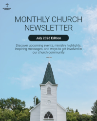 Blue Church Newsletter Instagram Portrait Template - Page 1