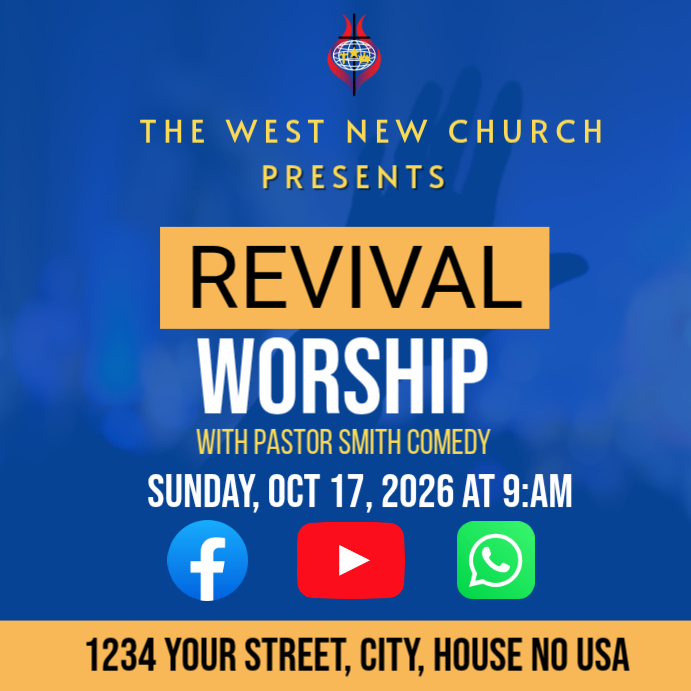 Blue Professional Church Revival Event Instagram Post Template ...