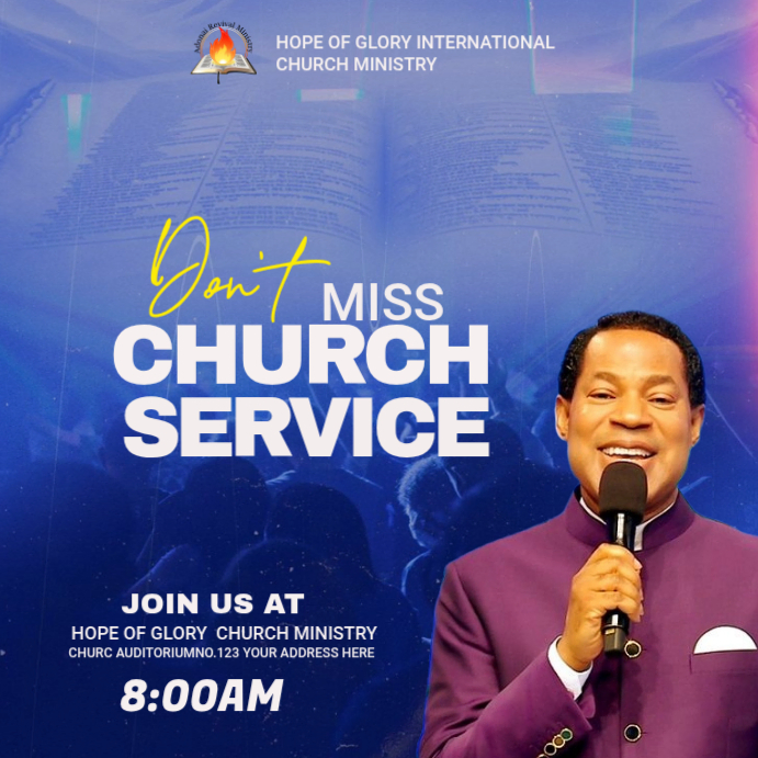Church Service Announcement Template | PosterMyWall