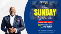 Blue Professional Church Service Event Digital Display template