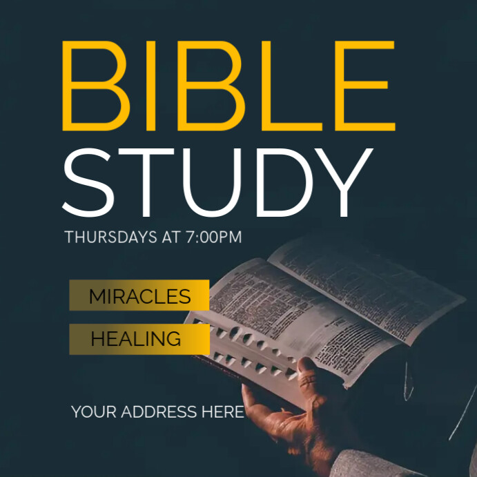 Blue Professional Church Service Instagram Post template