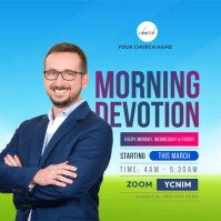 Blue Professional Church Service Instagram Post template