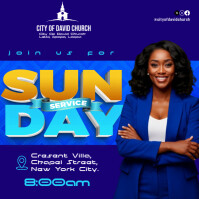 Blue Professional Church  Square (1:1) template