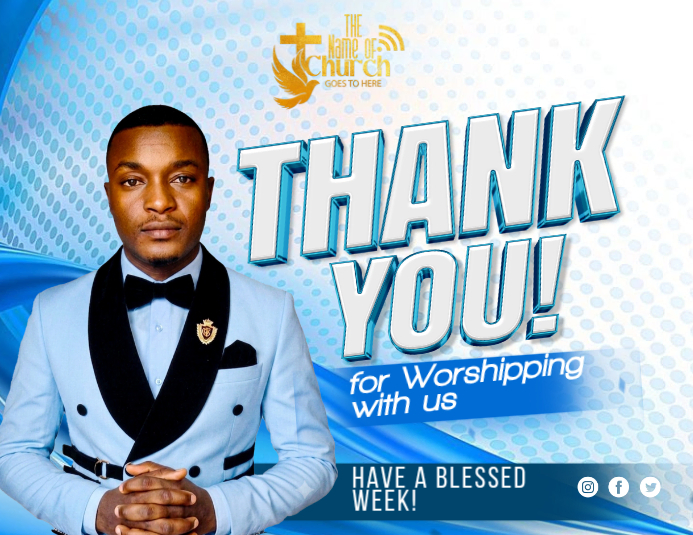 Blue Church Thank You Flyers Template | PosterMyWall