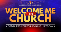 Blue Church Welcome delt Facebook-billede Template