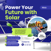 Blue Professional Clean Energy Innovation Instagram Post template