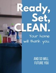 Blue Professional Cleaning Service Flyer (us Letter) template