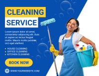 Blå Cleaning Service 传单(美国信函) Template
