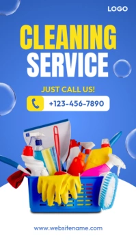 Blue Professional Cleaning Service Instagram Story template