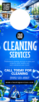 Синий Cleaning Services Zawieszka na drzwi Template
