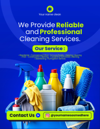 Blue Professional Cleaning Services Flyer template