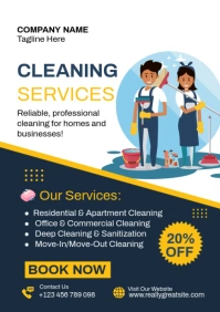 Blue Professional Cleaning Services Poster Template | Professional & Affordable A2