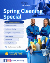 Blue Cleaning Services Promotion Instagram Portrait Template